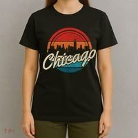 Chicago Vintage Skyline Retro Illinois Pride Gift T-Shirt thumb 4