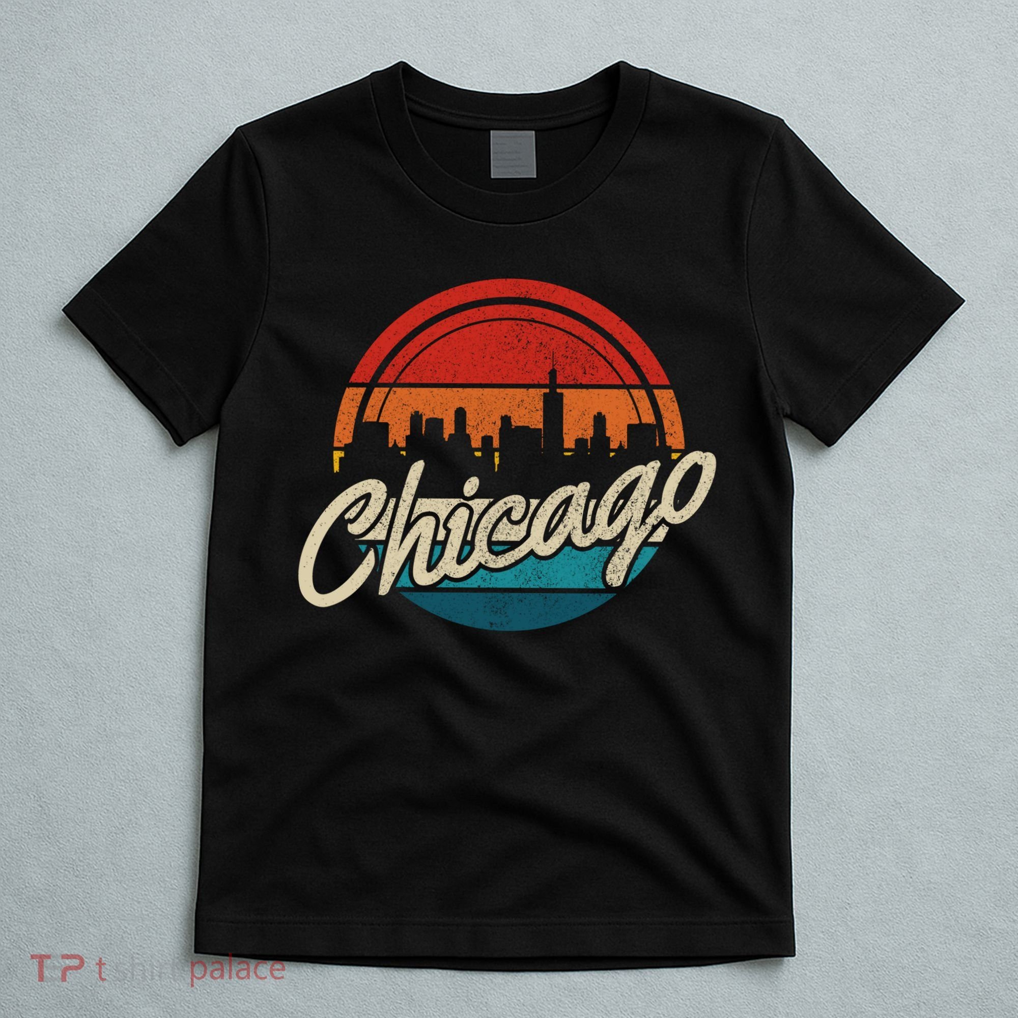 Chicago Vintage Skyline Retro Illinois Pride Gift T-Shirt