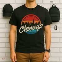 Chicago Vintage Skyline Retro Illinois Pride Gift T-Shirt thumb 6