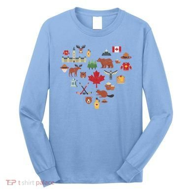 Canadian Vintage Symbols Canada Flag Maple Leaf Rcmp Cute Gift Long Sleeve Shirt