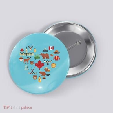 Canadian Vintage Symbols Canada Flag Maple Leaf Rcmp Cute Gift Button