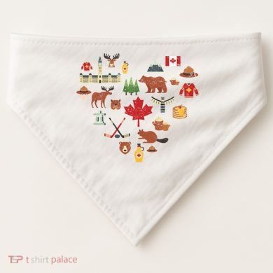 Canadian Vintage Symbols Canada Flag Maple Leaf Rcmp Cute Gift USA-Made Doggie Bandana
