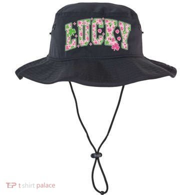 Cute Varsity Style St Patrick's Day Pink And Green Lucky Bucket Hat