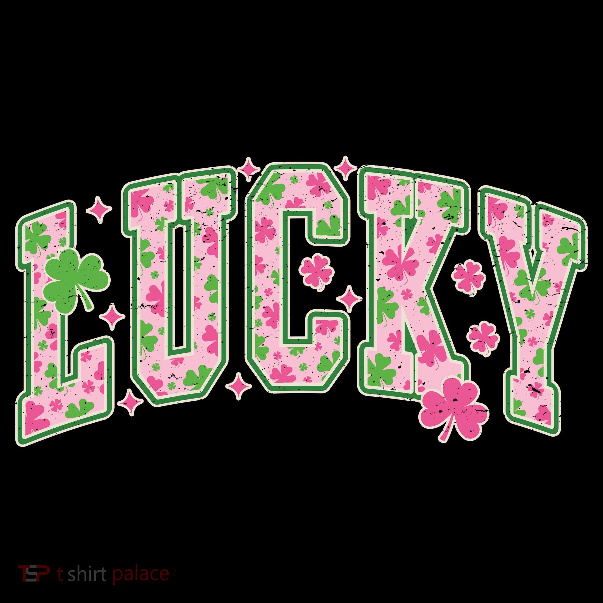 Cute Varsity Style St Patrick's Day Pink And Green Lucky Coffee Mug