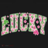 Cute Varsity Style St Patrick's Day Pink And Green Lucky Women's Hoodie thumb 2