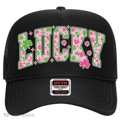 Cute Varsity Style St Patrick's Day Pink And Green Lucky Hat