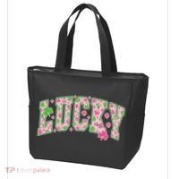 Cute Varsity Style St Patrick's Day Pink And Green Lucky Tote Bag thumb 3