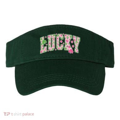 Cute Varsity Style St Patrick's Day Pink And Green Lucky Visor