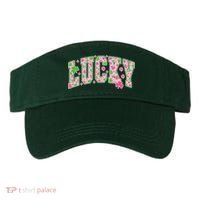 Cute Varsity Style St Patrick's Day Pink And Green Lucky Visor thumb 0