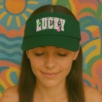 Cute Varsity Style St Patrick's Day Pink And Green Lucky Visor thumb 2