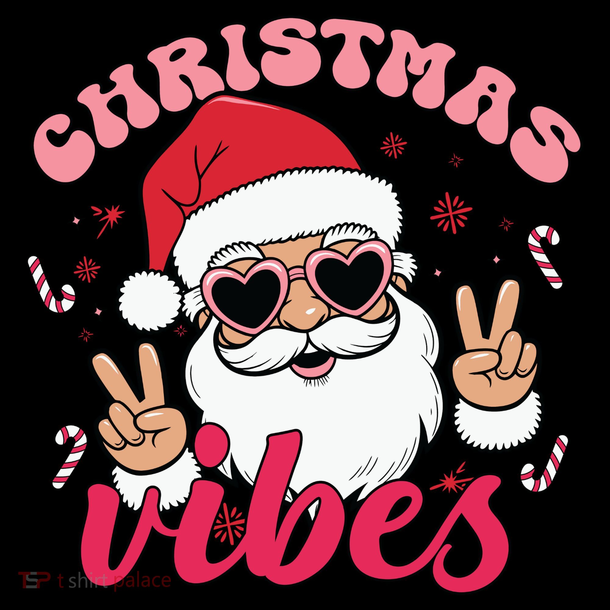Christmas Vibes Santa Claus Peace Retro Groovy Coffee Mug