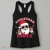Christmas Vibes Santa Claus Peace Retro Groovy Women's Tank Top thumb 3