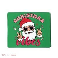 Christmas Vibes Santa Claus Peace Retro Groovy Mousepad thumb 0