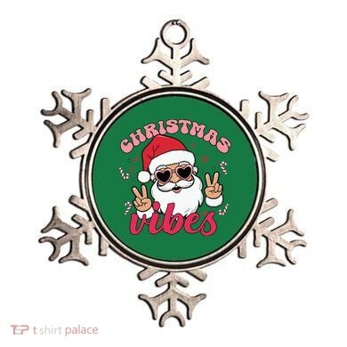 Christmas Vibes Santa Claus Peace Retro Groovy Ornament