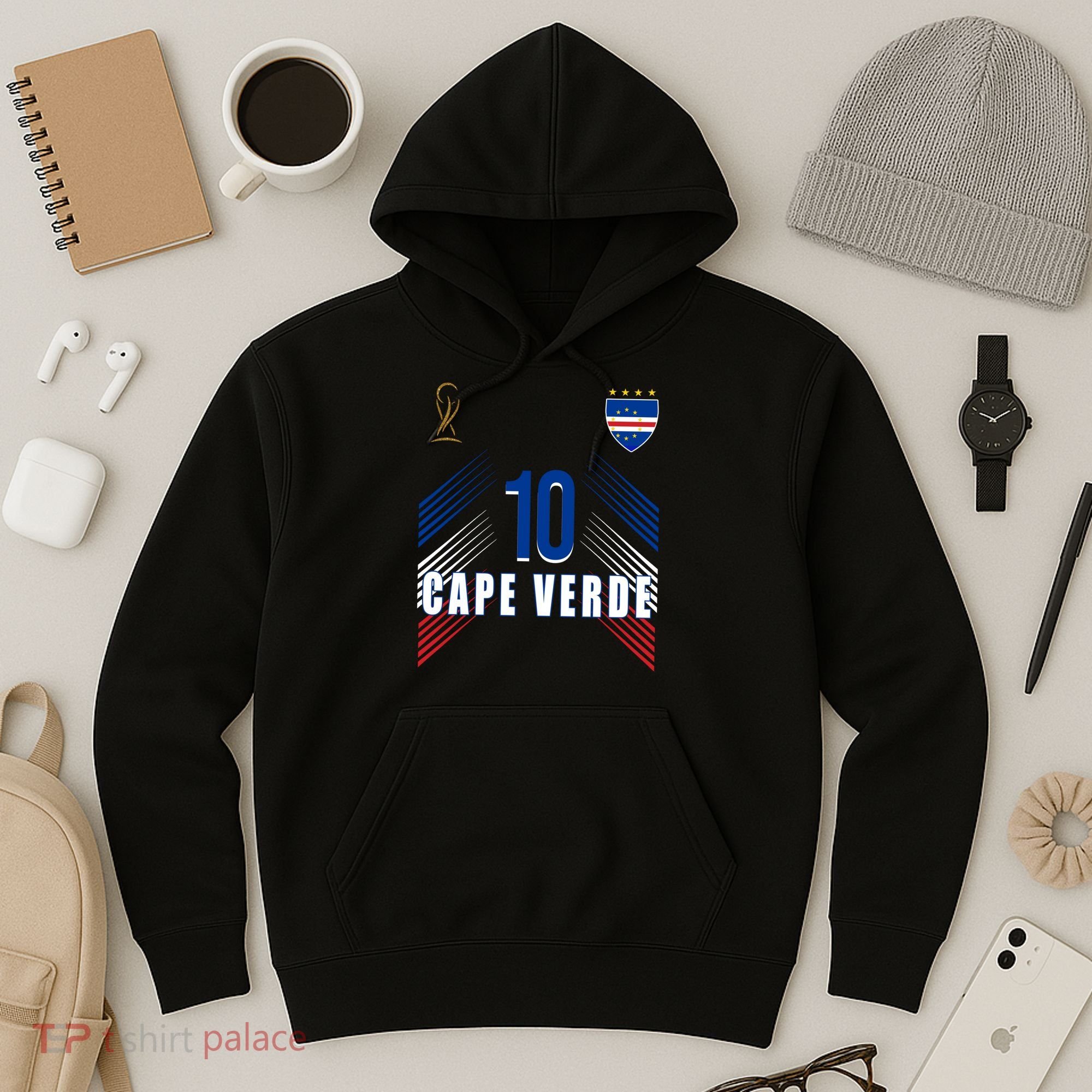 Cape Verde Soccer Jersey Flag Cape Verdean Pride Hoodie