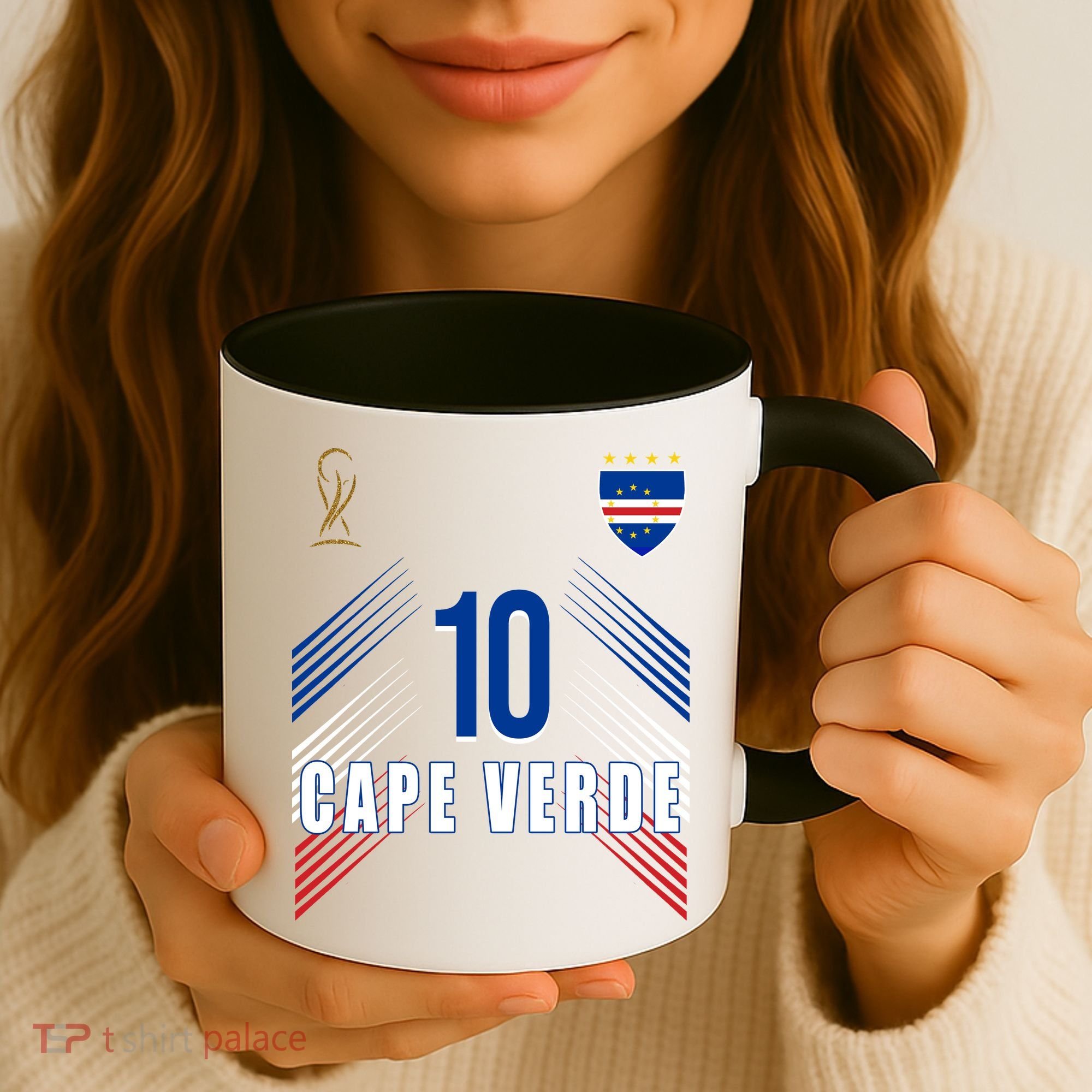 Cape Verde Soccer Jersey Flag Cape Verdean Pride Coffee Mug
