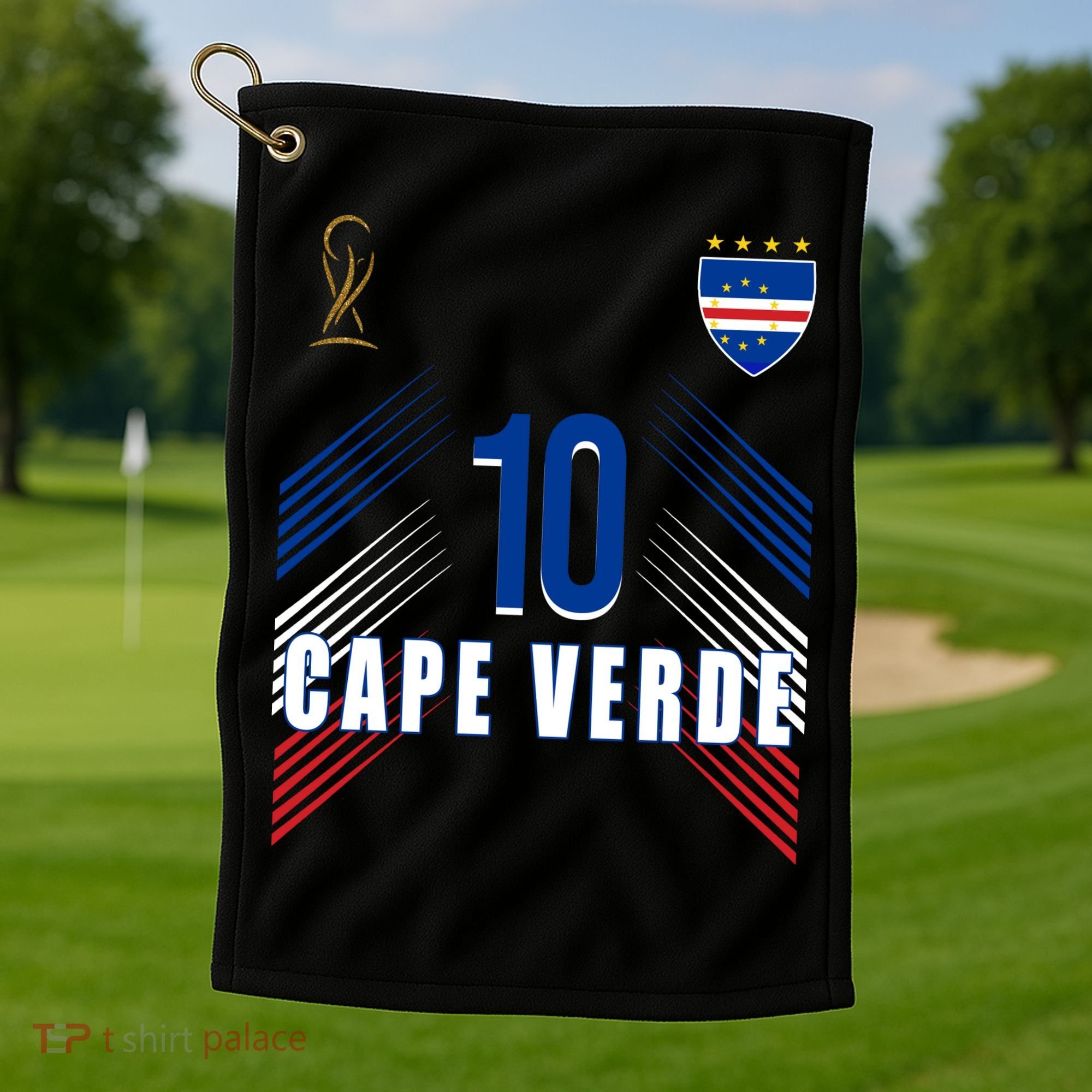 Cape Verde Soccer Jersey Flag Cape Verdean Pride Golf Towel