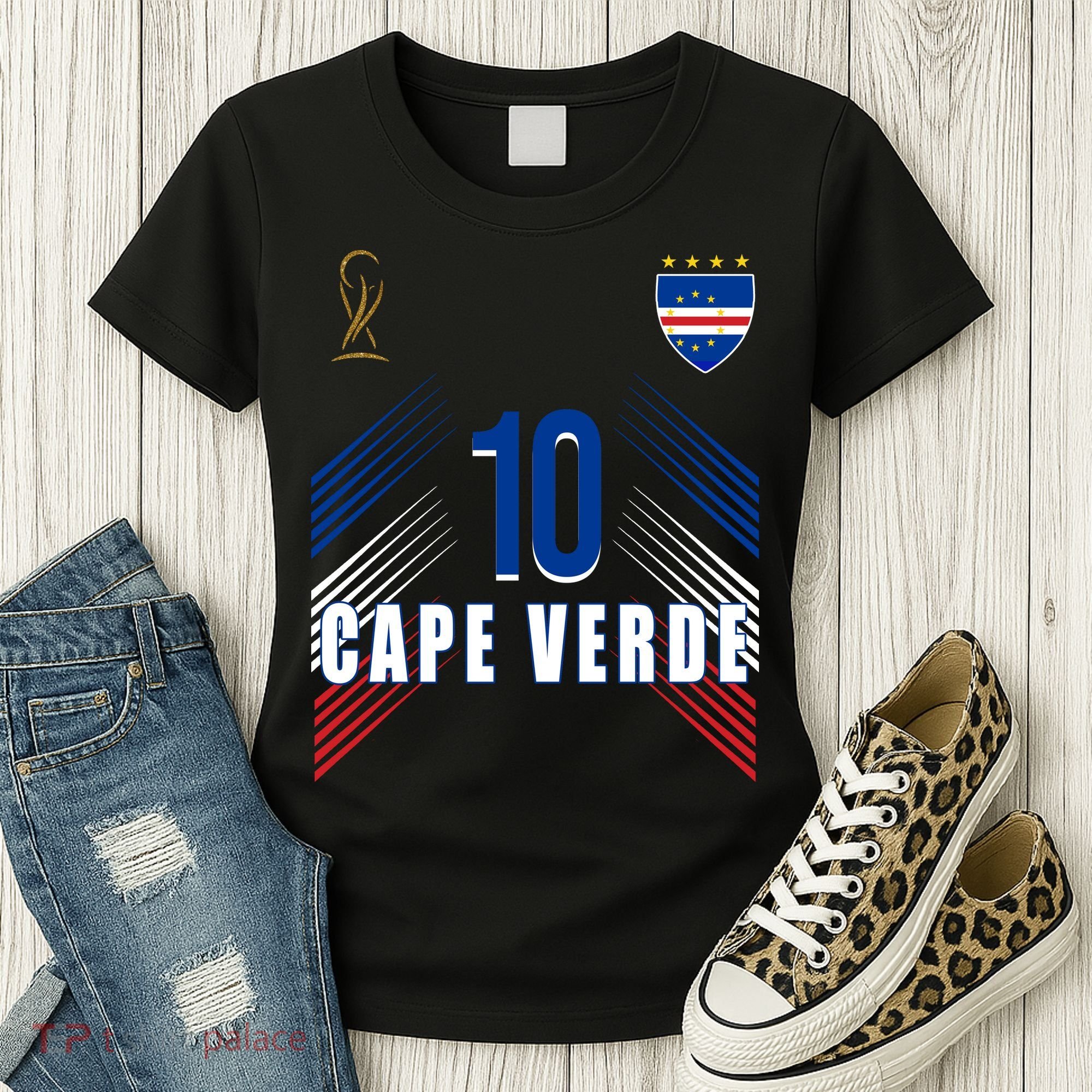 Cape Verde Soccer Jersey Flag Cape Verdean Pride Women's T-Shirt