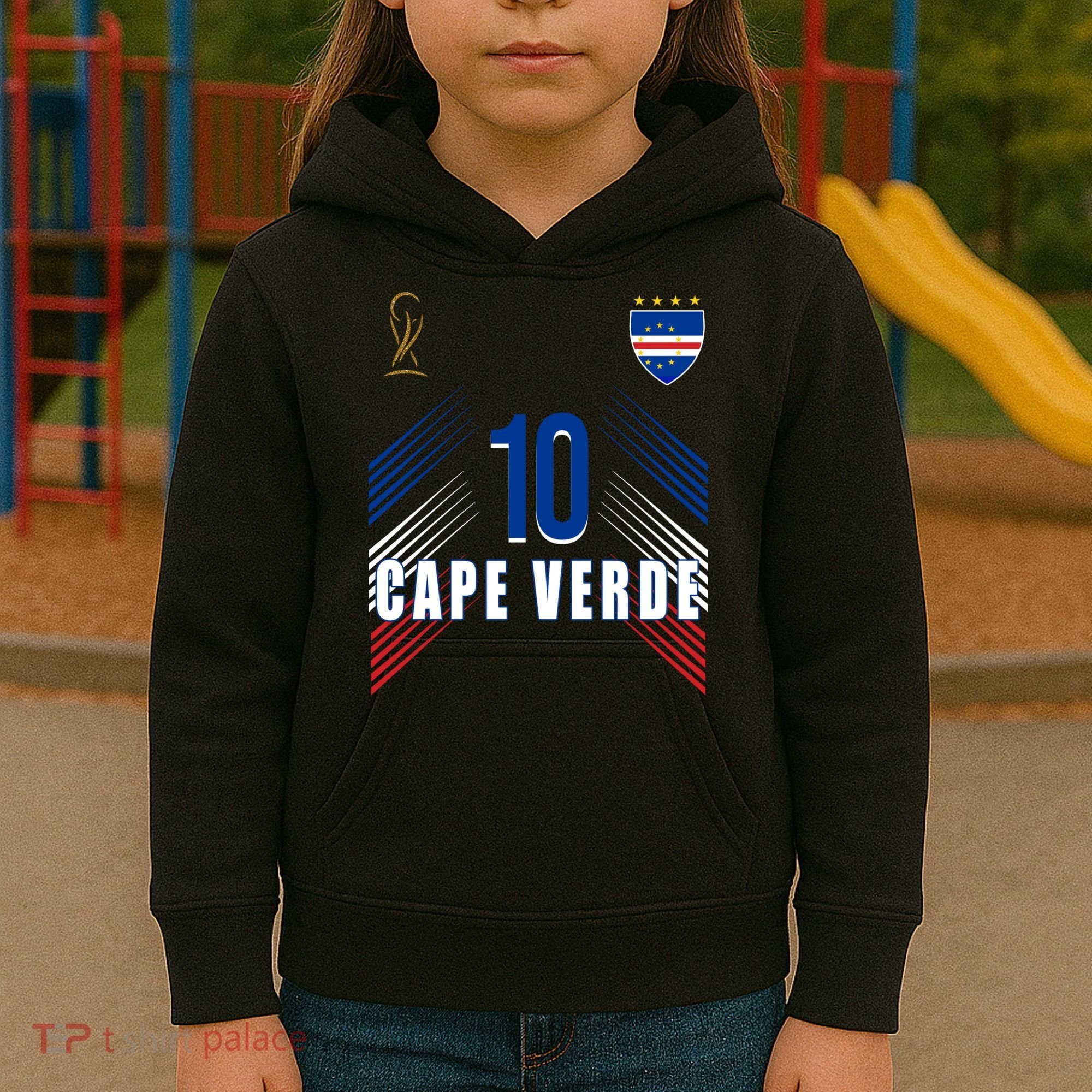 Cape Verde Soccer Jersey Flag Cape Verdean Pride Kids Hoodie