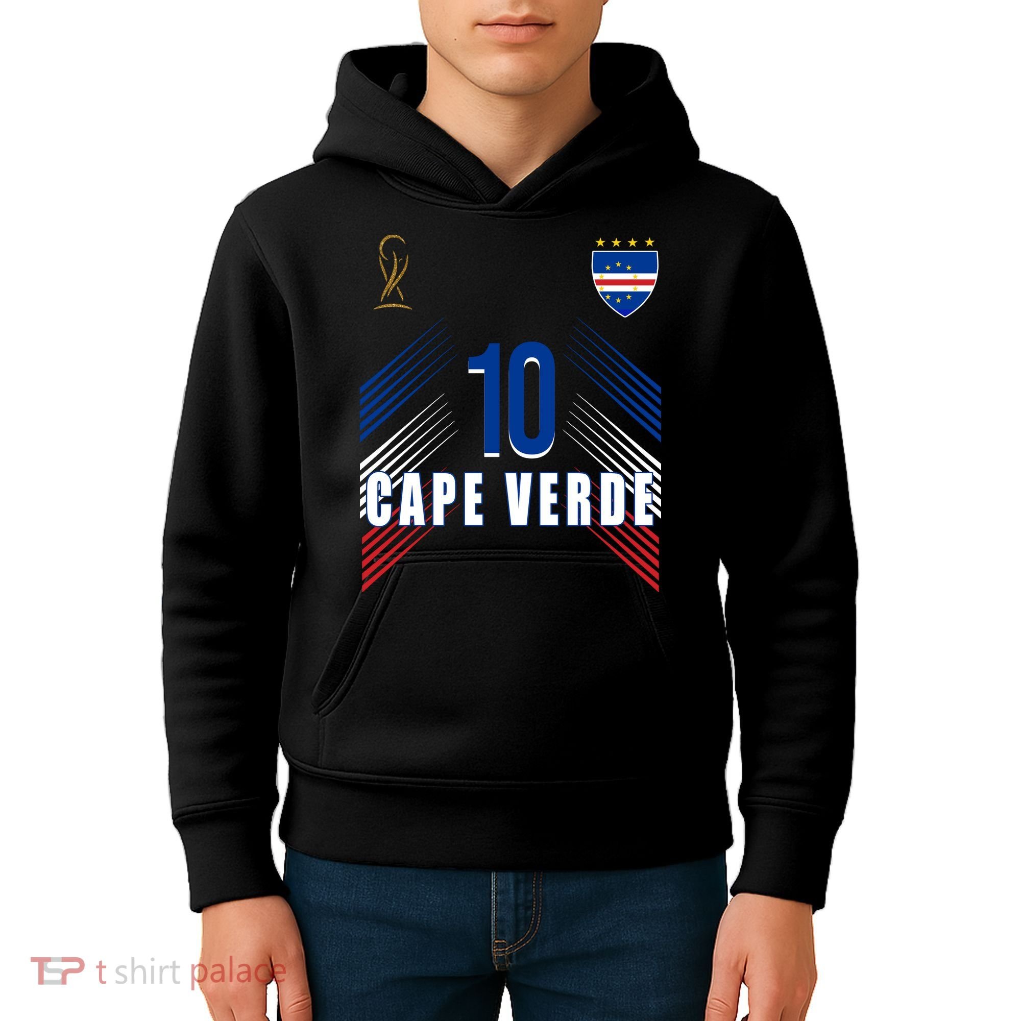 Cape Verde Soccer Jersey Flag Cape Verdean Pride Kids Hoodie