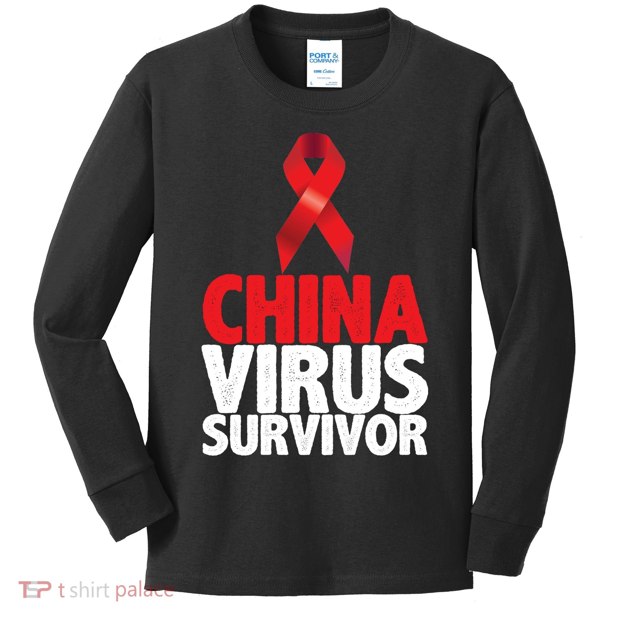 China Virus Survivor Kids Long Sleeve Shirt