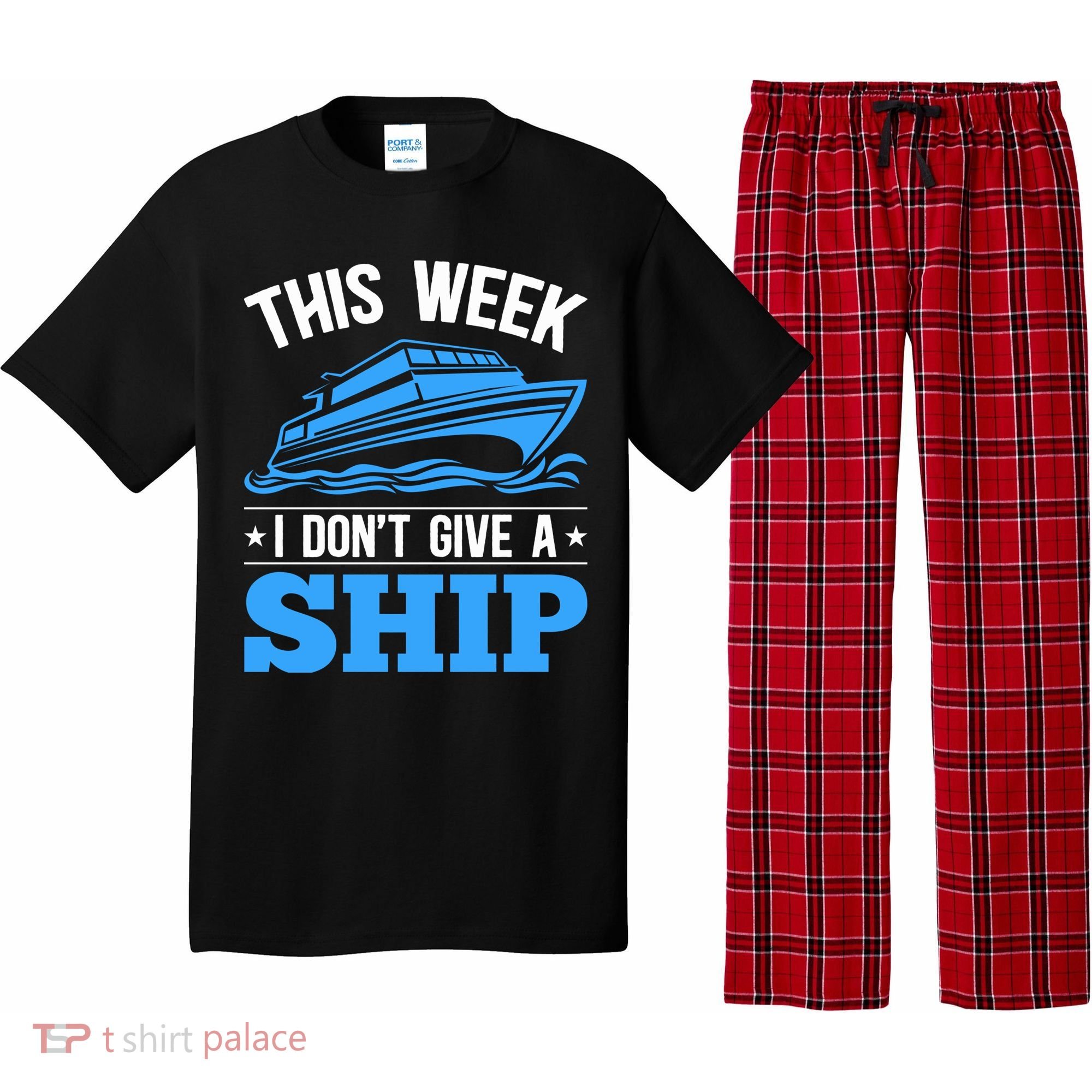 Cruise Vacation This Week I Don't Give A Ship Cruise Couples Funny Gift Pajama Set