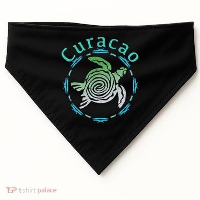 Curacao Vintage Tribal Turtle Gift USA-Made Doggie Bandana