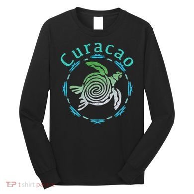 Curacao Vintage Tribal Turtle Gift Long Sleeve Shirt