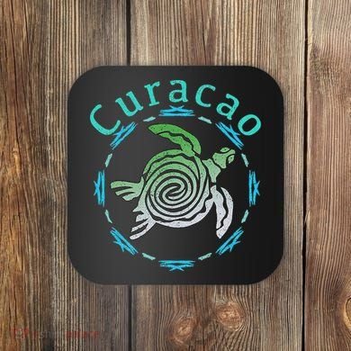 Curacao Vintage Tribal Turtle Gift Coaster