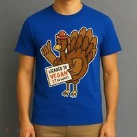 Cool Vegan Town Turkey Thanksgiving Holiday Food Veggie Love Gift T-Shirt thumb 3