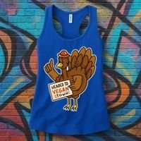 Cool Vegan Town Turkey Thanksgiving Holiday Food Veggie Love Gift Women's Tank Top thumb 3