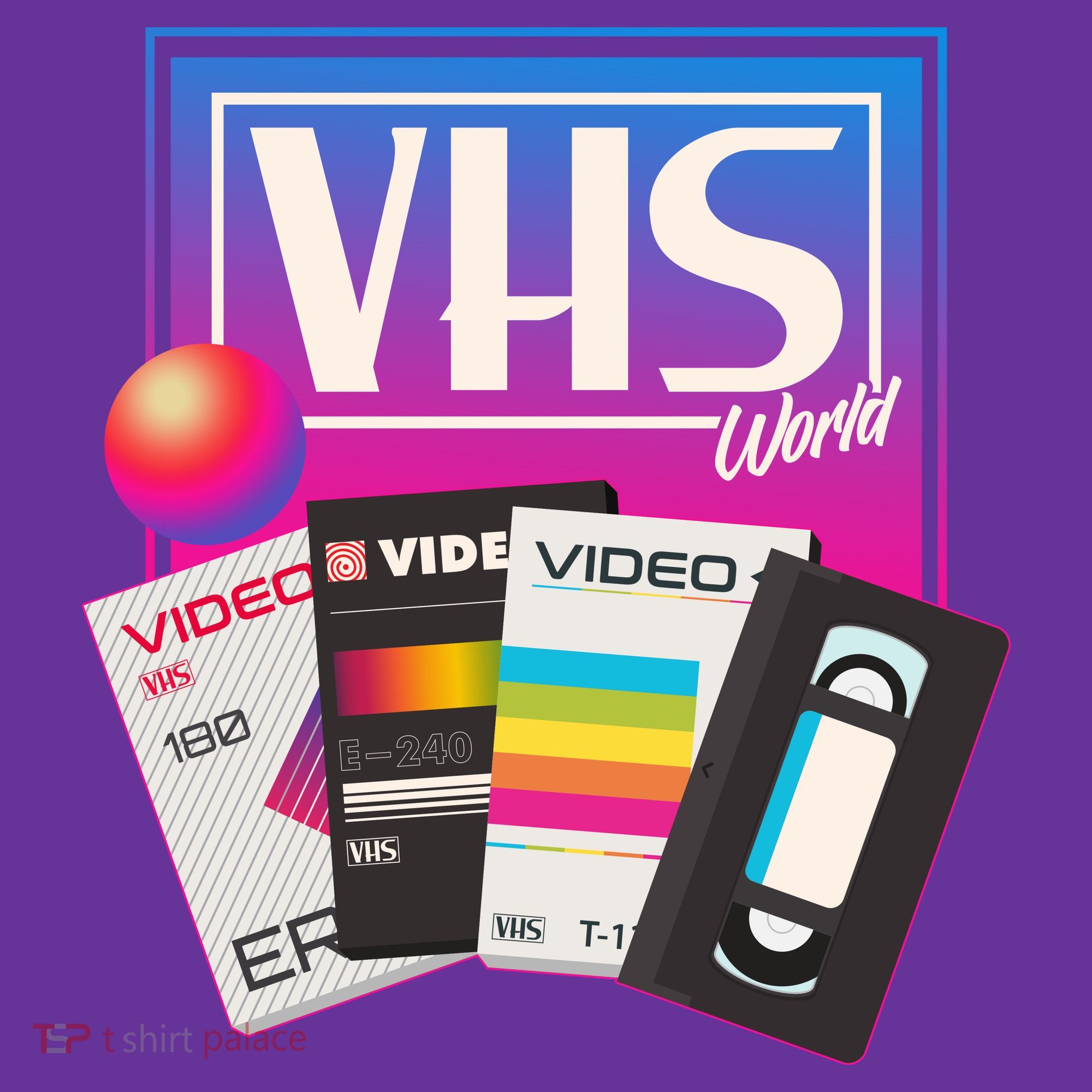 Cool Vintage VHS World Movie Tapes T-Shirt