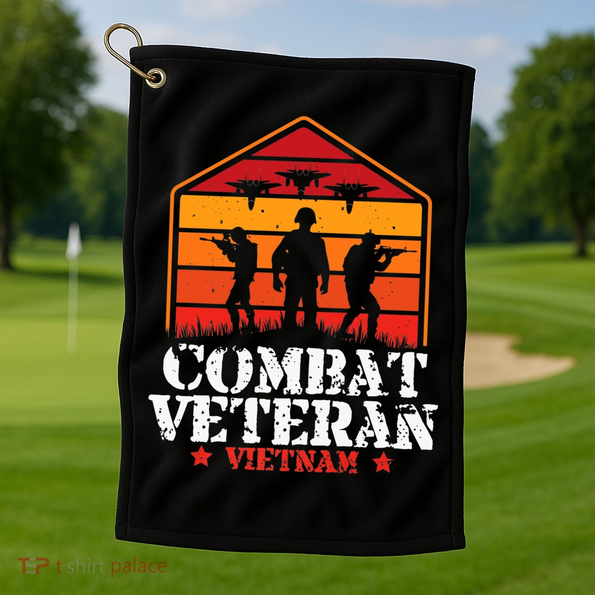 Combat Veteran Vietnam Veterans Day Premium Golf Towel