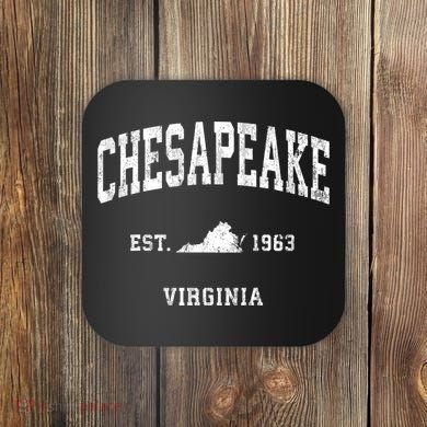 Chesapeake Virginia Va Vintage Athletic Coaster