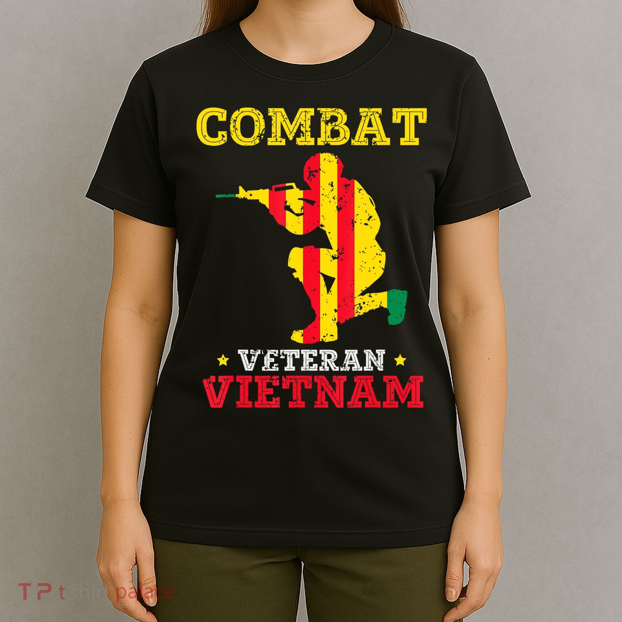 Combat Veteran Vietnam Retired Patriotic T-Shirt