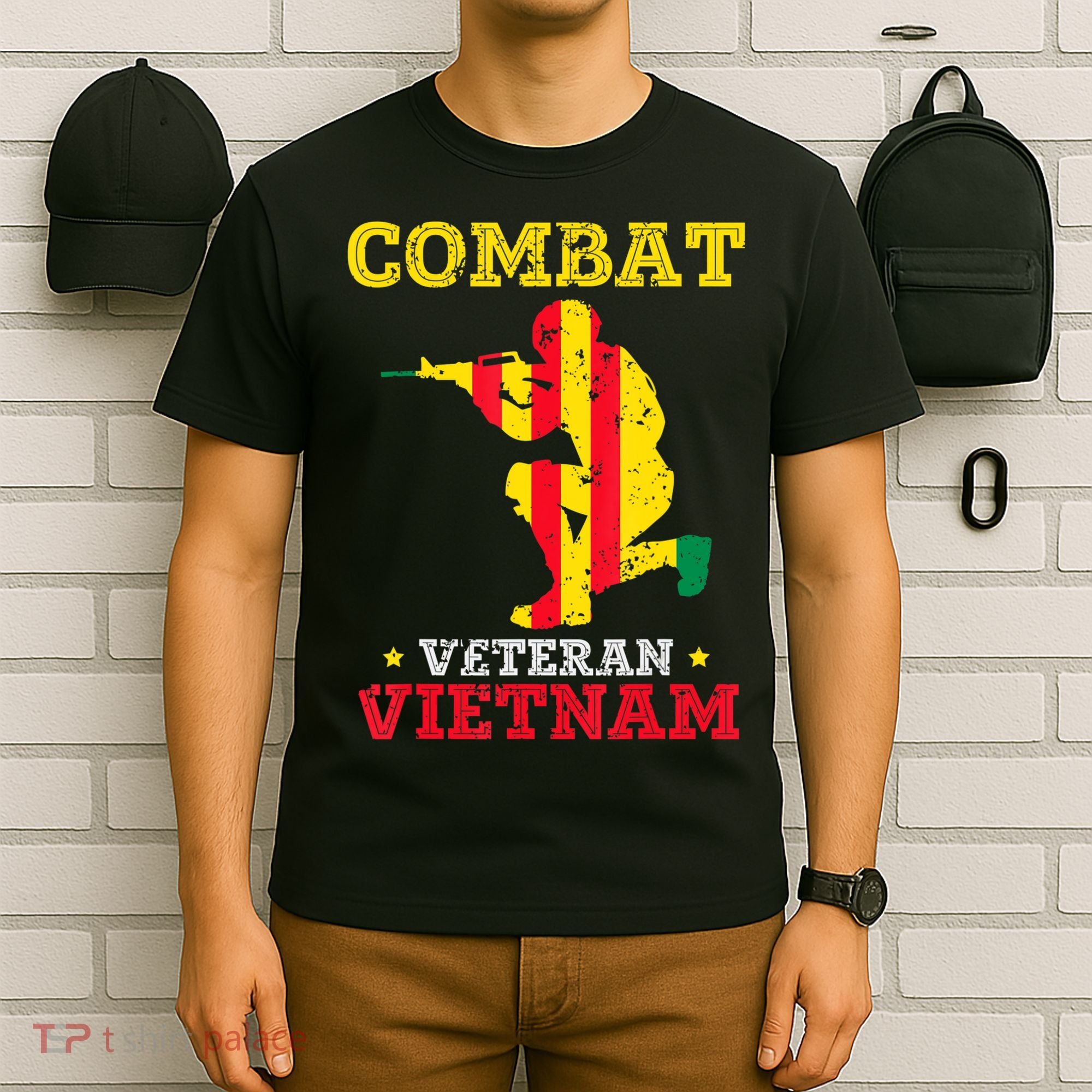 Combat Veteran Vietnam Retired Patriotic T-Shirt