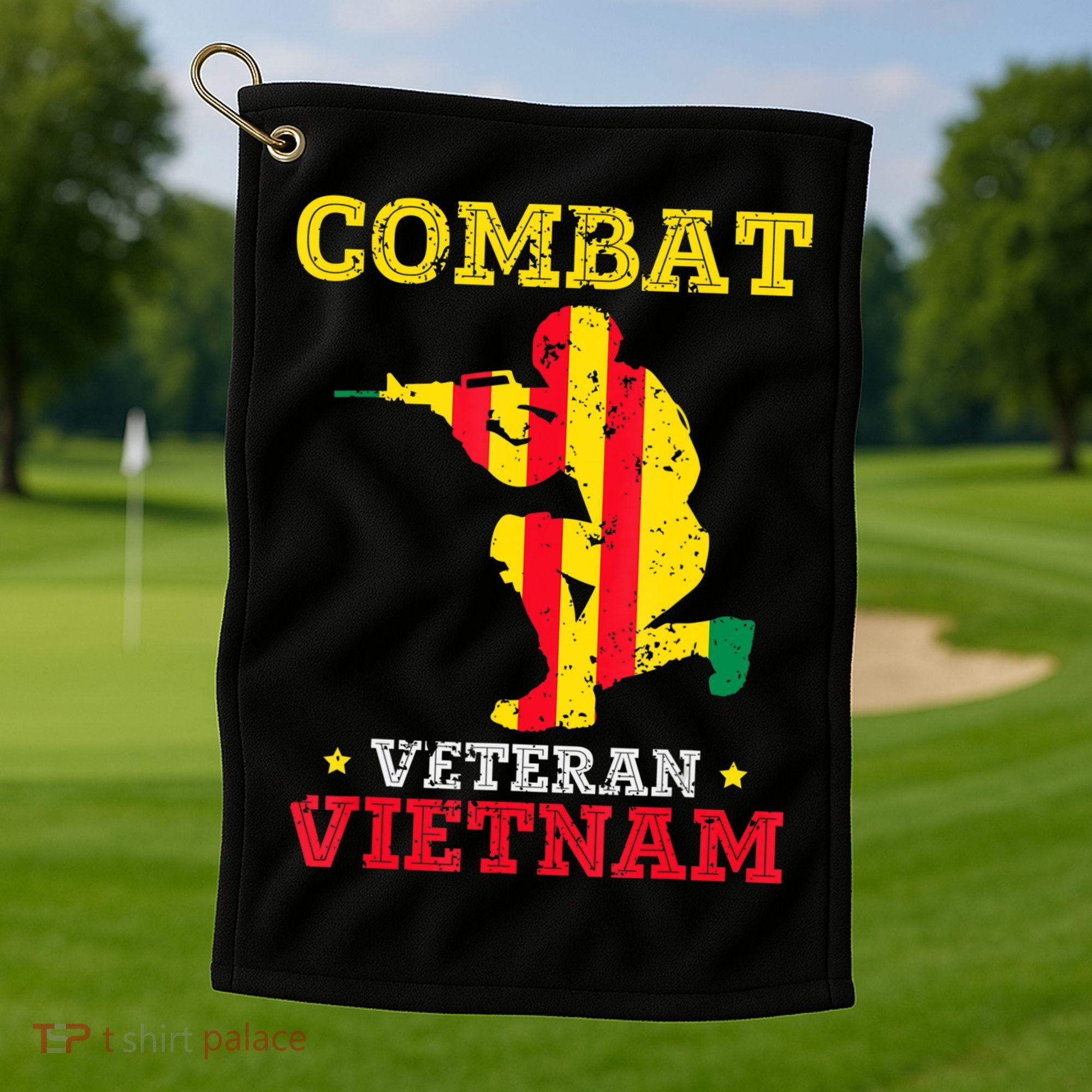 Combat Veteran Vietnam Retired Patriotic Golf Towel