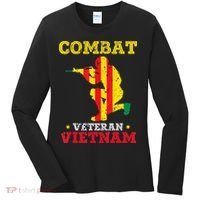 Combat Veteran Vietnam Retired Patriotic Women's Long Sleeve Shirt thumb 0