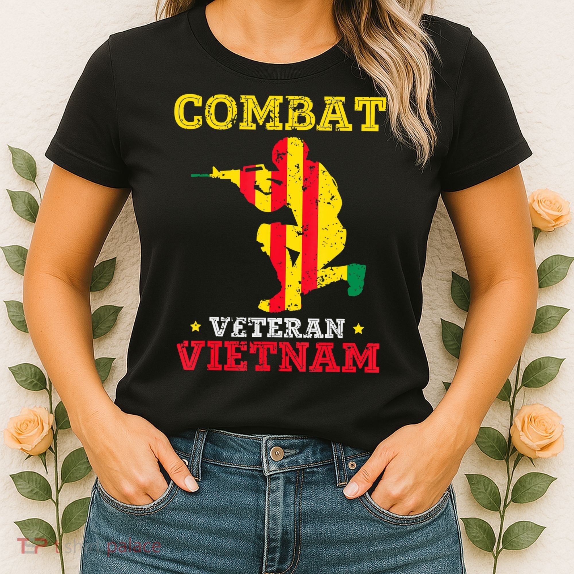 Combat Veteran Vietnam Retired Patriotic Women's T-Shirt