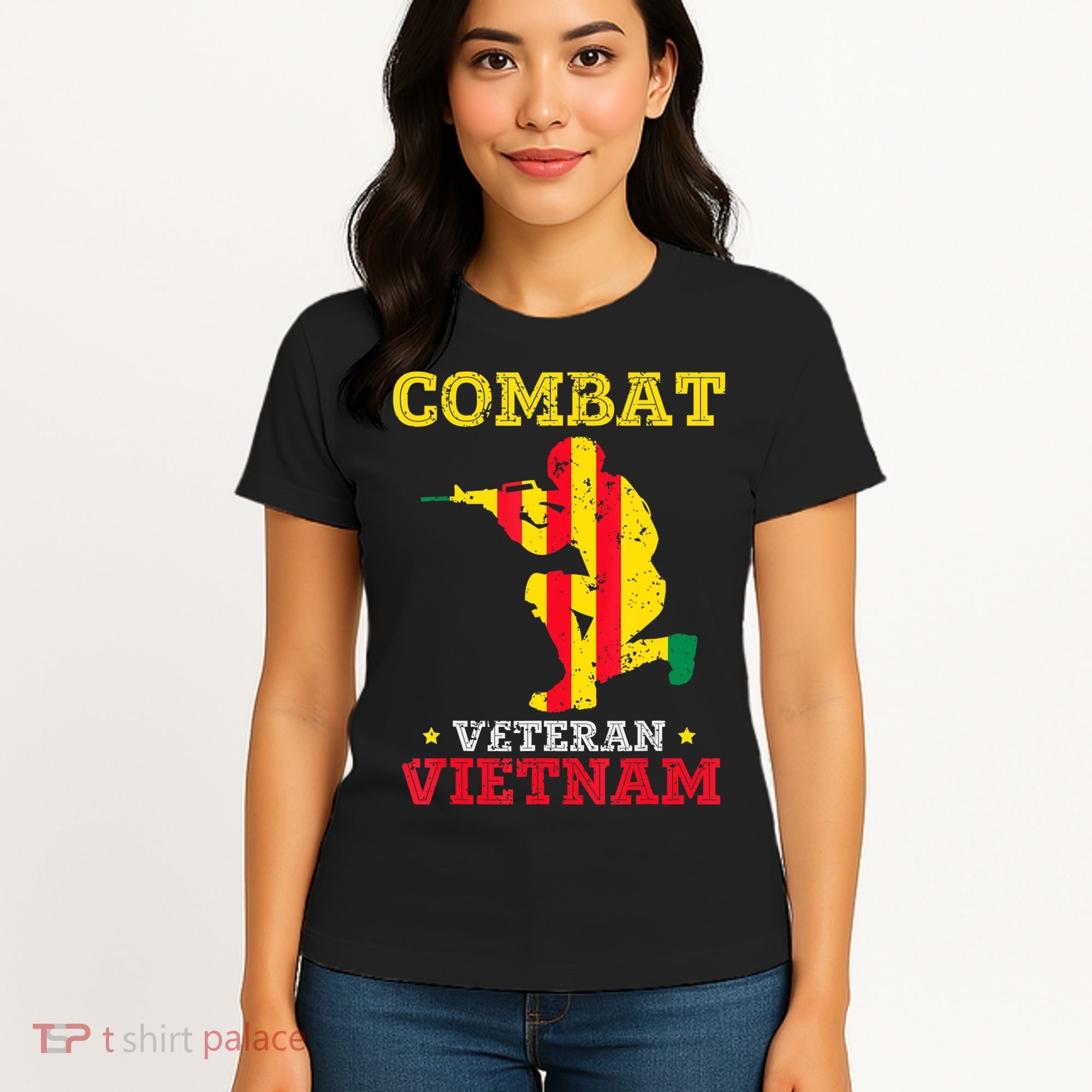 Combat Veteran Vietnam Retired Patriotic Women's T-Shirt