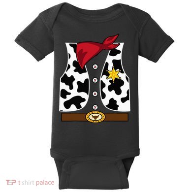 Cowboy Vest Western Sheriff Costume Cool Easy Halloween Gift Baby Bodysuit
