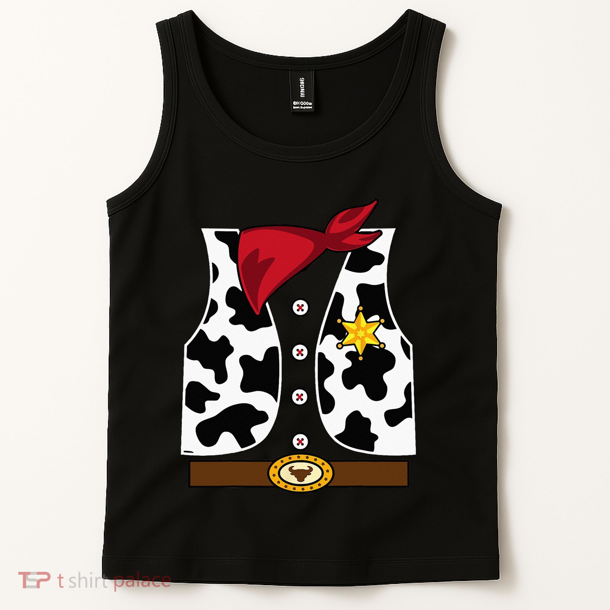 Cowboy Vest Western Sheriff Costume Cool Easy Halloween Gift Tank Top