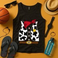 Cowboy Vest Western Sheriff Costume Cool Easy Halloween Gift Tank Top thumb 4