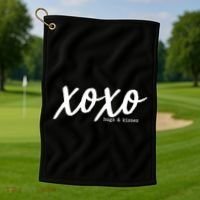 Cute Valentine X O X O Hugs And Kisses Golf Towel thumb 1