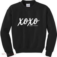 Cute Valentine X O X O Hugs And Kisses Kids Sweatshirt thumb 0