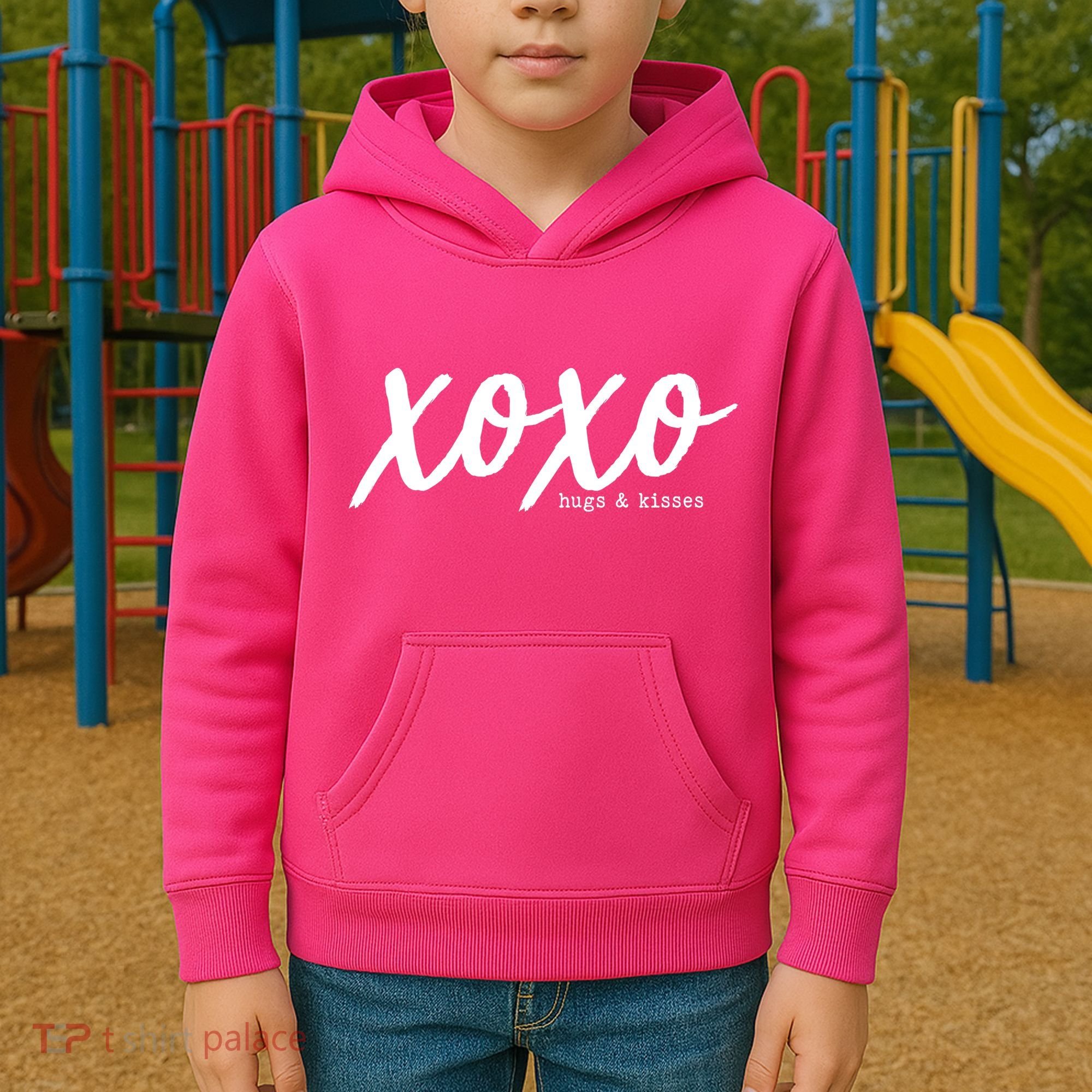 Cute Valentine X O X O Hugs And Kisses Kids Hoodie
