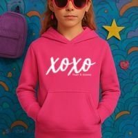Cute Valentine X O X O Hugs And Kisses Kids Hoodie thumb 3