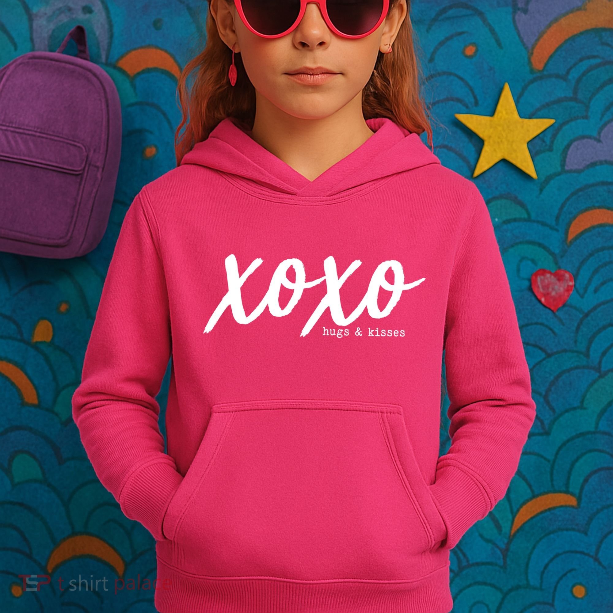 Cute Valentine X O X O Hugs And Kisses Kids Hoodie