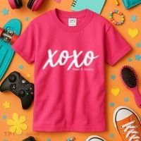 Cute Valentine X O X O Hugs And Kisses Kids T-Shirt thumb 3