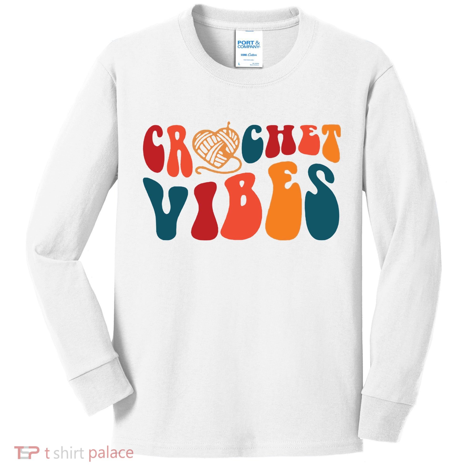 Crochet Vibes Yarn Kids Long Sleeve Shirt